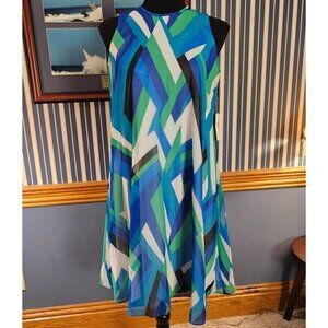 Calvin Klein Sleeveless Geometric A-Line Flowy Lightweight Sheer Shell Dress 4